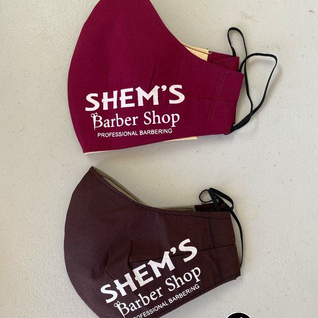 Branded face masks for a barber shop